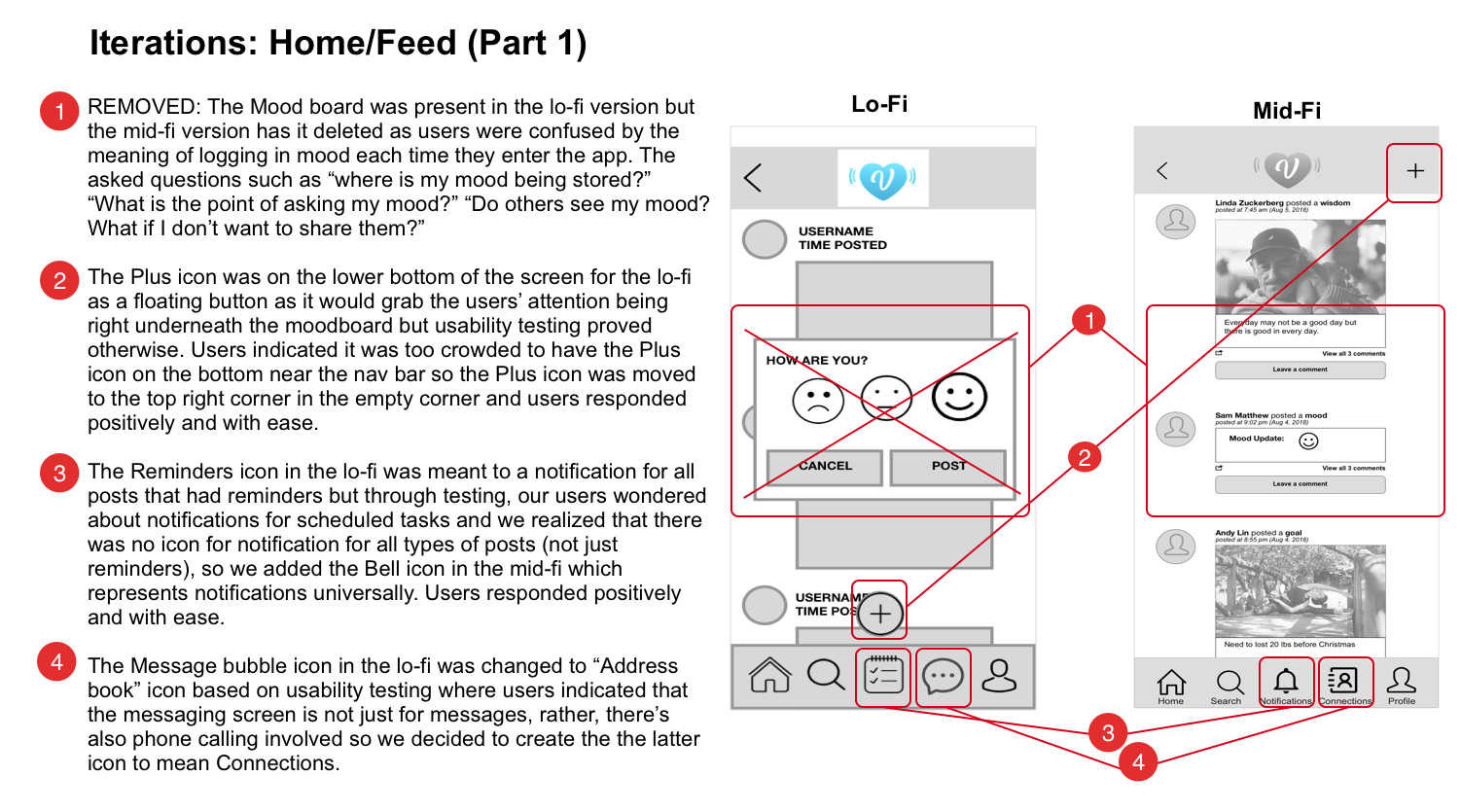 Home feed — before iteration